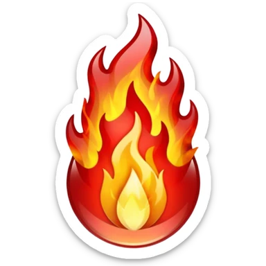 Red flaming crystal with a $ carved into the center of the crystal. sticker