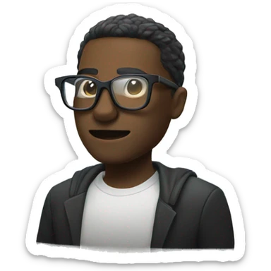 hacker with glasses near the pool sticker