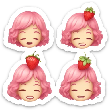 Aesthetic cute strawberry co sticker