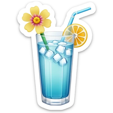 realistic aesthetic drink with flower decor sticker