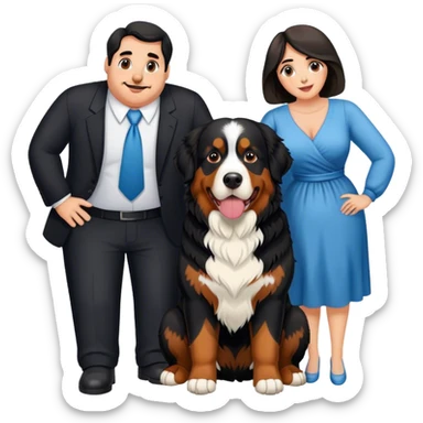 Bernese mountain dog with husband and wife sticker