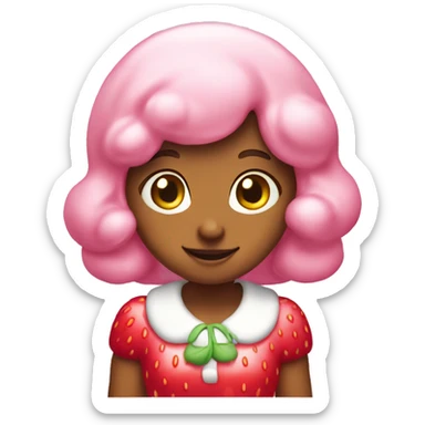 strawberry shortcake pink milky for food sticker