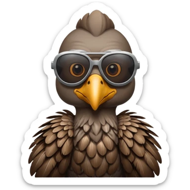 vulture wearing reflective sunglasses sticker