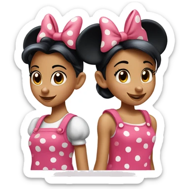 three minnie mouse girls  sticker