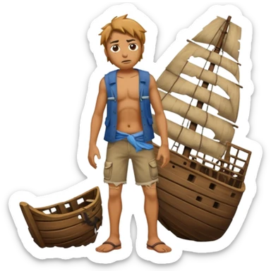 shipwreck survivor, full body sticker