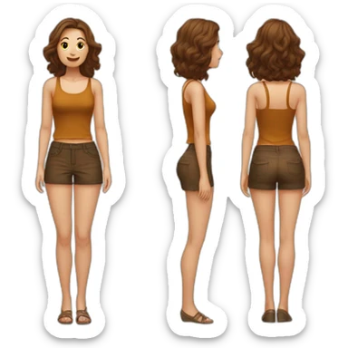 femme obèse avec de grosse cuisse et des cheveux-marron sticker
