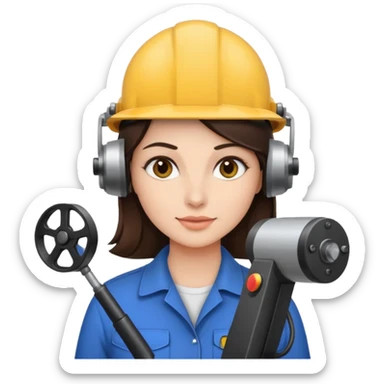 opérateur contrôle non destructif féminin brune sticker