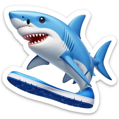 Shark wears blue nike shoes  sticker