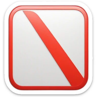 Makes a red rectangle with rounded edges and which has a white triangle in the center leaning at 90 degrees sticker