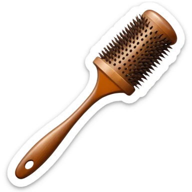 brown hair brush sticker