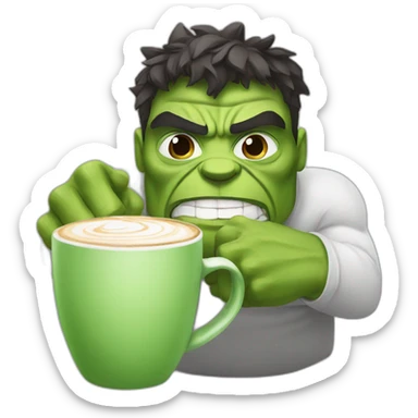 Hulk drinking cappuccino  sticker