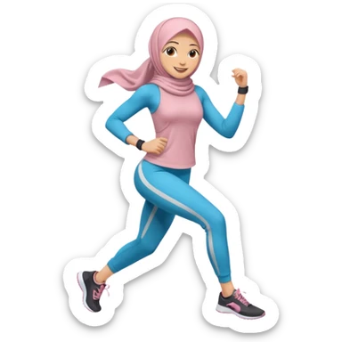 High resolution full body of a girl wearing a hijab and is a fitness trainer sticker