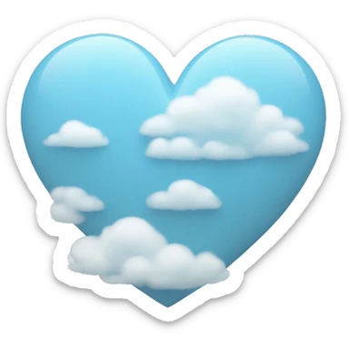 light blue heart + cloud sticker