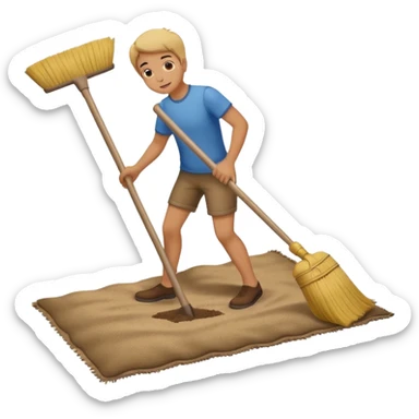 Lifting up a rug and sweeping  stuff under to hide things sticker