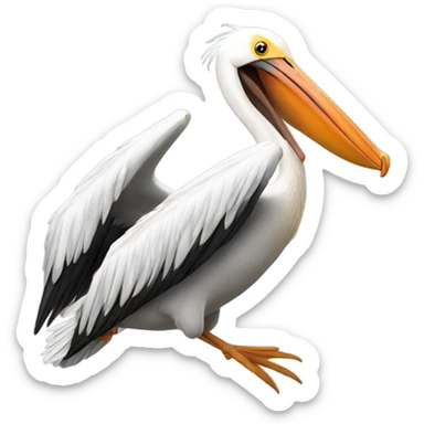 Pelican flying sticker