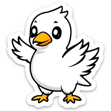 white pigeon in Flash superhero suit sticker