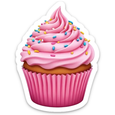 cupcake with pink icing, sprinkles on top sticker