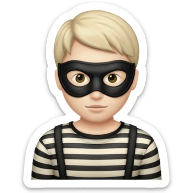 thief, with stripped shirt,thief mask. sticker