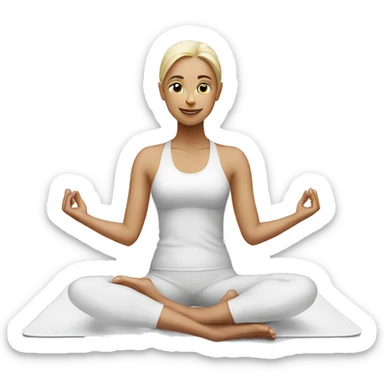 White yoga mat sticker