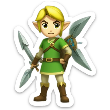 The legend of Zelda (toon link with arrows) sticker