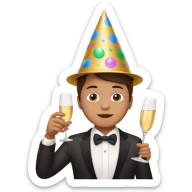 una festa di compleanno con una camicia bianca sticker