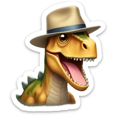 Dinosaur with hat sticker