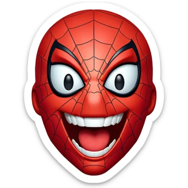 Spider-Man laughing hysterically sticker