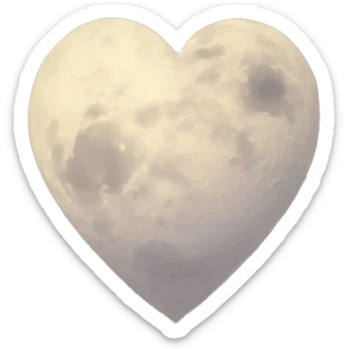 heart shaped moon sticker