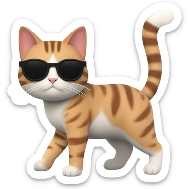 Cat wearing sunglasses sticker