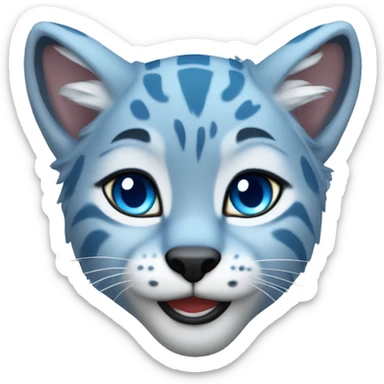 A blue lynx cub sticker