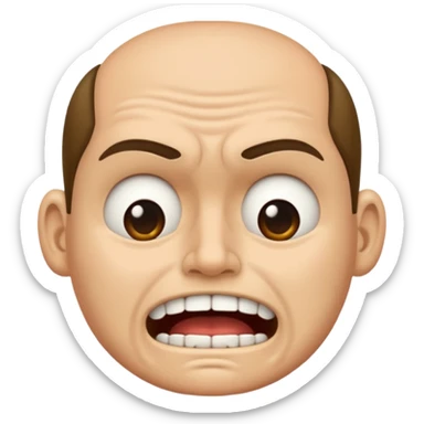 realistic grinding teeth emoji with their mouth closed sticker