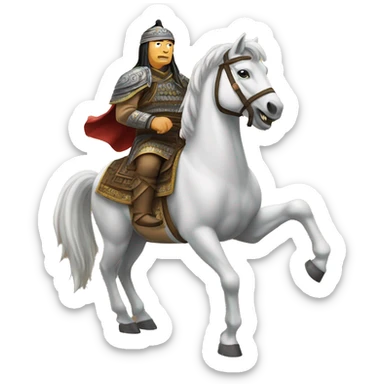 legendary Genghis Khan on horse sticker