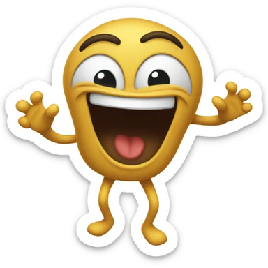 A happy face with legs up sticker