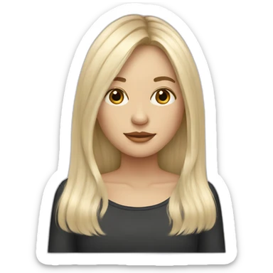 white long hair blonde girl with curtain bangs sticker