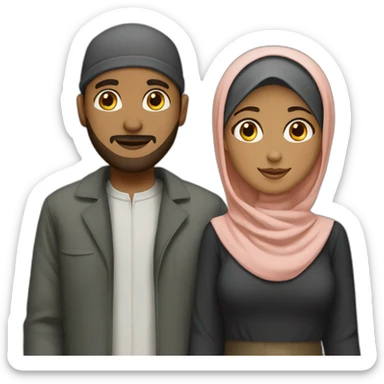Hijab girl and man couple sticker
