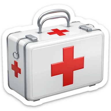 First Aid Kit box with red cross
 sticker