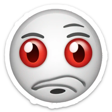 Red frown face in circle sticker