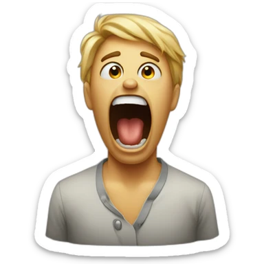 screaming crying traumatized working emoji sticker