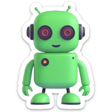 A green chat bot sticker
