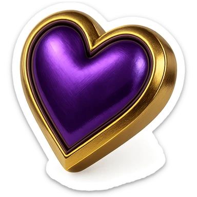 purple heart, metallic, no text sticker