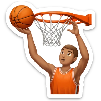 two hands dunking a basketball  sticker
