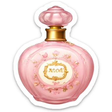 vintage rococo light pink perfume  sticker