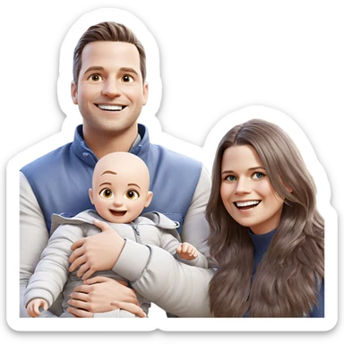 happy family moment in nature sticker