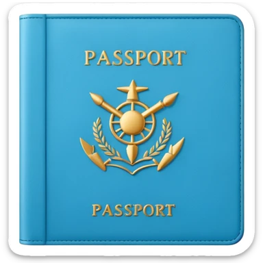 light blue passport sticker