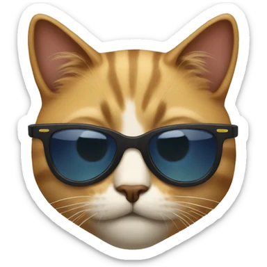 Cat with sunglasses sticker