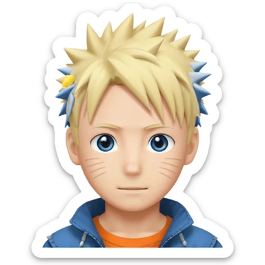 Naruto Anime style happy boy head sticker