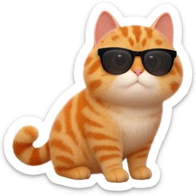 Cat wearing sunglasses sticker