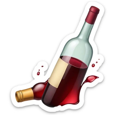 broken wine bottle sticker