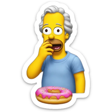 Homer simson eat donut sticker