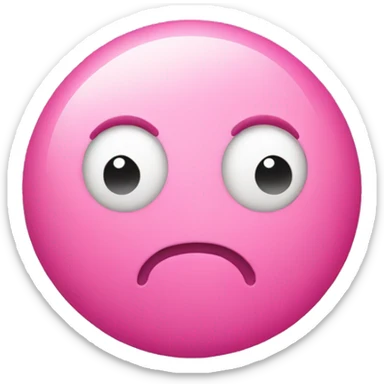 round pink blob with cute face sticker
